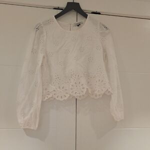 American Eagle Outfitters White Eyelet Blouse